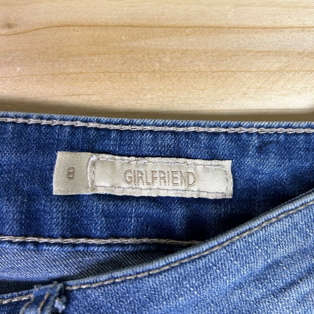 Seven7 Jeans Womens 8 Girlfriend Mid Rise Cropped Capri Denim Blue Jeans - Picture 5 of 12